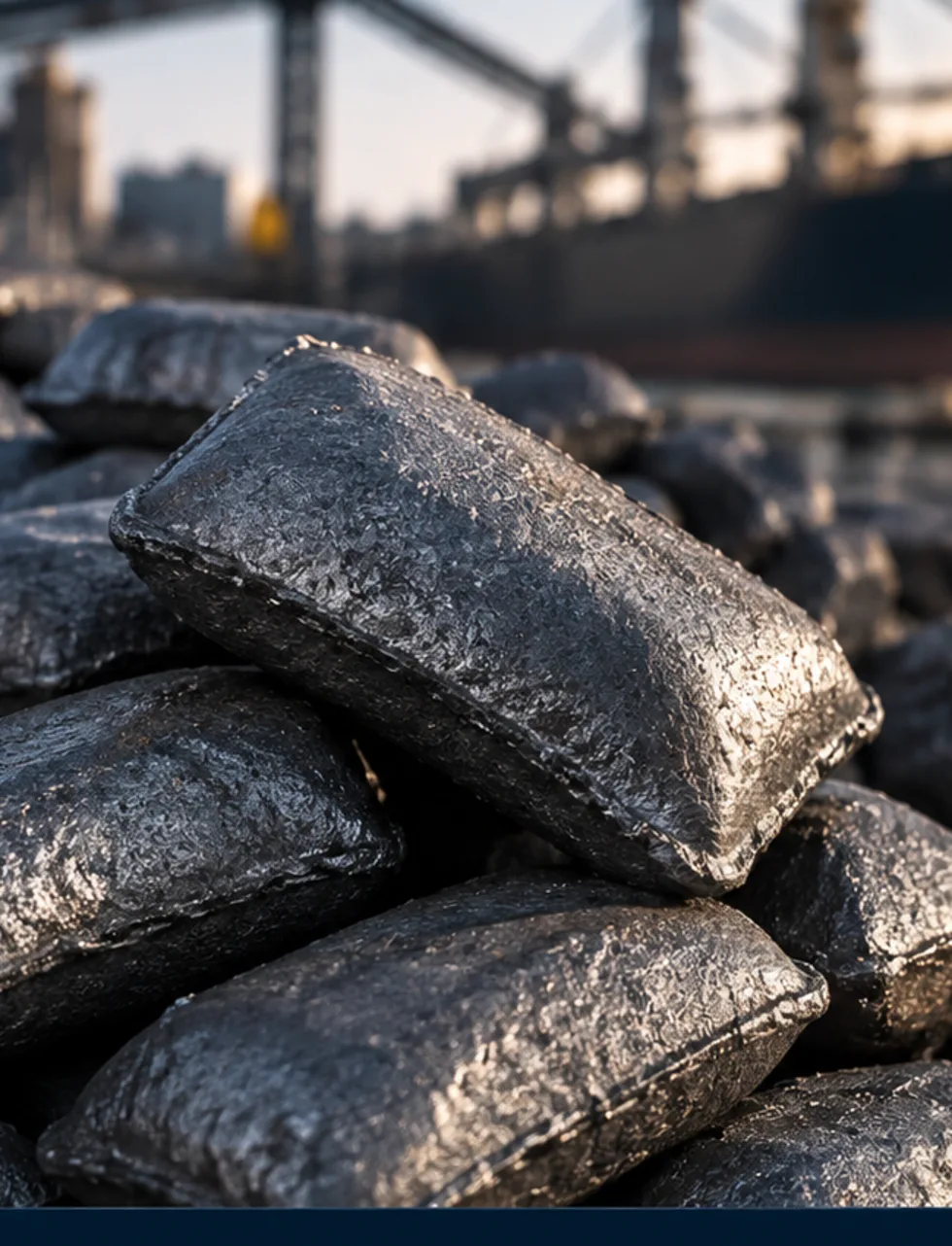 Hot-briquetted iron prepared for marine transport